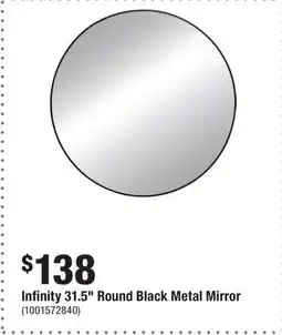 Home Depot Infinity 31.5 Round Black Metal Mirror offer