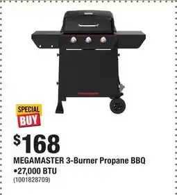 Home Depot MEGAMASTER 3-Burner Propane BBQ •27,000 BTU offer