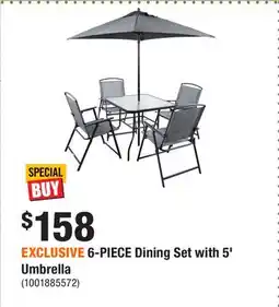 Home Depot EXCLUSIVE 6-PIECE Dining Set with 5' Umbrella offer