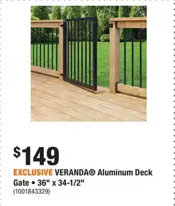 Home Depot EXCLUSIVE VERANDA Aluminum Deck Gate • 36 x 34-1/2 offer