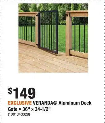 Home Depot EXCLUSIVE VERANDA Aluminum Deck Gate • 36 x 34-1/2 offer