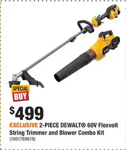 Home Depot EXCLUSIVE 2-PIECE DEWALT  60V Flexvolt String Trimmer and Blower Combo Kit offer