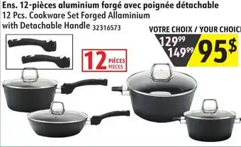 Sushi Shop 12 Pcs. Cookware Set Forged Allaminium with Detachable Handle offer