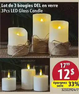 Sushi Shop 3Pcs LED Glass Candle offer