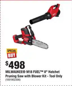 Home Depot MILWAUKEE M18 FUEL 8 Hatchet Pruning Saw with Blower Kit - Tool Only offer