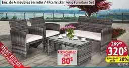 Sushi Shop 4Pcs Wicker Patio Furniture Set offer