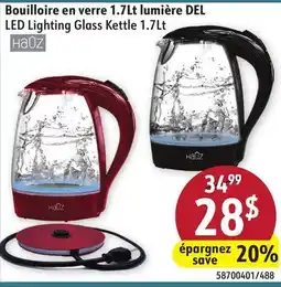 Sushi Shop LED Lighting Glass Kettle 1.7Lt offer