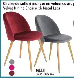 Sushi Shop Velvet Dining Chair with Metal Legs offer