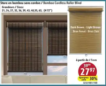 Sushi Shop Bamboo Cordless Roller Blind offer
