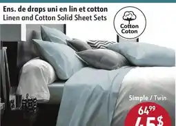 Sushi Shop Twin Linen and Cotton Solid Sheet Sets offer