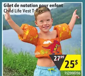 Sushi Shop Child Life Vest T-Rex offer
