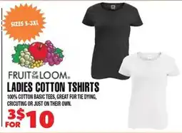 Len's Mill Stores Fruit of the Loom Ladies Cotton TShirts offer