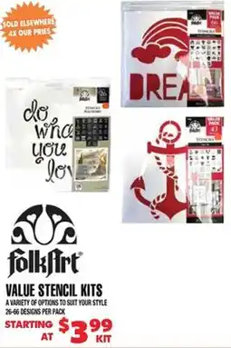 Len's Mill Stores Folk Art Value Stencil Kits offer