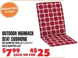 Len's Mill Stores Outdoor Highback Seat Cushions offer
