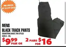 Len's Mill Stores Mens Black Track Pants offer