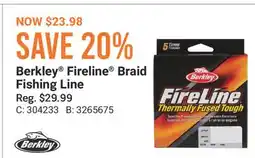 Cabela's Berkley Fireline Braid Fishing Line offer