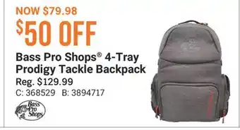 Cabela's Bass Pro Shops 4-Tray Prodigy Tackle Backpack offer