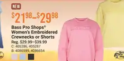 Cabela's Bass Pro Shops Women's Embroidered Crewnecks or Shorts offer