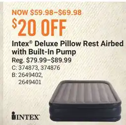 Cabela's Intex Deluxe Pillow Rest Airbed with Built-In Pump offer
