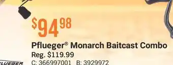 Cabela's Pflueger Monarch Baitcast Combo offer