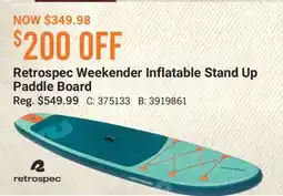 Cabela's Retrospec Weekender Inflatable Stand Up Paddle Board offer