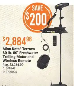 Cabela's Minn Kota Terrova 80 lb. 60 Freshwater Trolling Motor and Wireless Remote offer