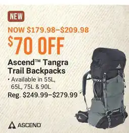 Cabela's Ascend Tangra Trail Backpacks offer