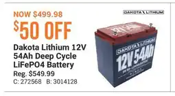 Cabela's Dakota Lithium 12V 54Ah Deep Cycle LiFePO4 Battery offer