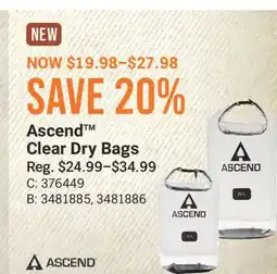 Cabela's Ascend Clear Dry Bags offer