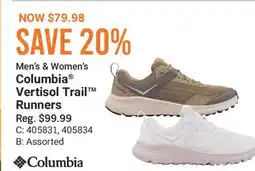 Cabela's Men's & Women's Columbia Vertisol Trail Runners offer