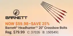 Cabela's Barnett Headhunter 20 Crossbow Bolts offer