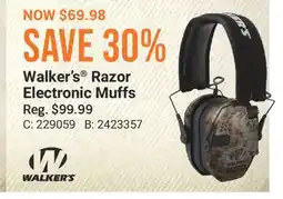 Cabela's Walker's Razor Electronic Muffs offer
