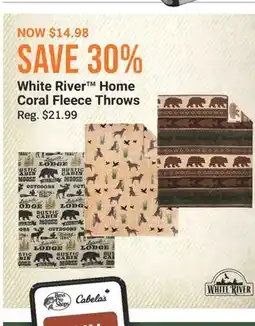 Cabela's White River Home Coral Fleece Throws offer