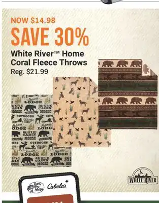 Cabela's White River Home Coral Fleece Throws offer