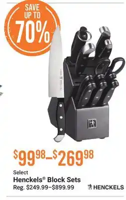 Cabela's Select Henckels Block Sets offer