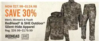 Cabela's RedHead & SHE Outdoor Silent-Hide Apparel offer