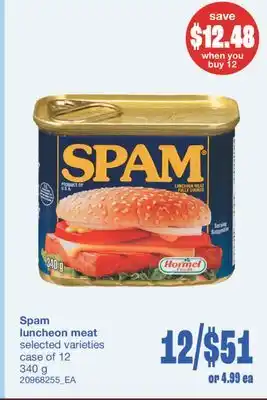 Wholesale Club LUNCHEON MEAT, CASE OF 12 offer