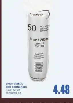 Wholesale Club CLEAR PLASTIC DELI CONTAINERS, 8 oz, 50 ct offer