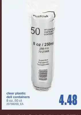 Wholesale Club CLEAR PLASTIC DELI CONTAINERS, 8 oz, 50 ct offer
