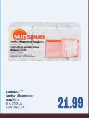 Wholesale Club JUNIOR DISPENSER NAPKINS, 6 X 750 CT offer
