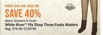 Cabela's White River Fly Shop Three Forks Waders offer