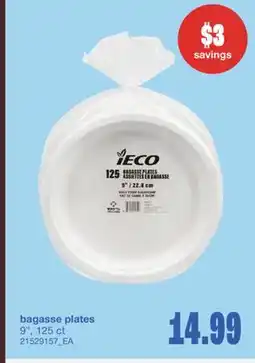 Wholesale Club BAGASSE PLATES 9, 125 CT offer