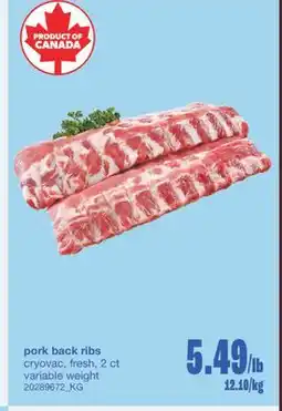 Wholesale Club PORK BACK RIBS, 2 CT offer