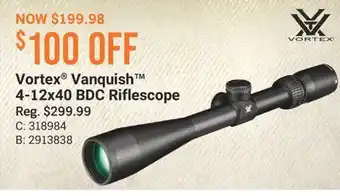 Cabela's Vortex Vanquish 4-12x40 BDC Riflescope offer