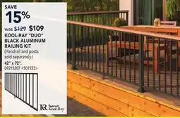 RONA KOOL-RAY DUO BLACK ALUMINUM RAILING KIT offer