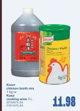 Wholesale Club KNORR CHICKEN BROTH MIX, 1 KG OR KOSA COOKING WINE, 3 L offer