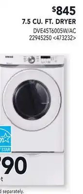RONA 7.5 CU. FT. DRYER offer