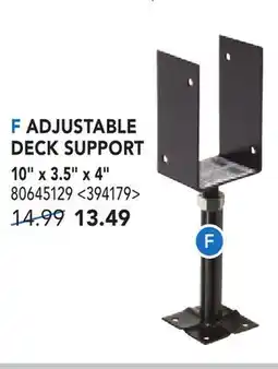 RONA ADJUSTABLE DECK SUPPORT 10 x 3.5 x 4 offer
