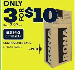 RONA COMPOSTABLE BAGS offer