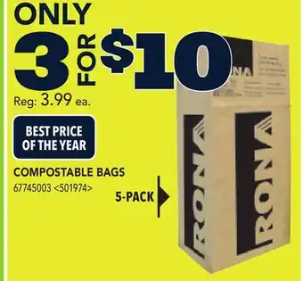 RONA COMPOSTABLE BAGS offer